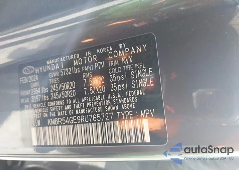 2024 Hyundai Palisade Limited from USA, damaged, VIN KM8R54GE9RU765727